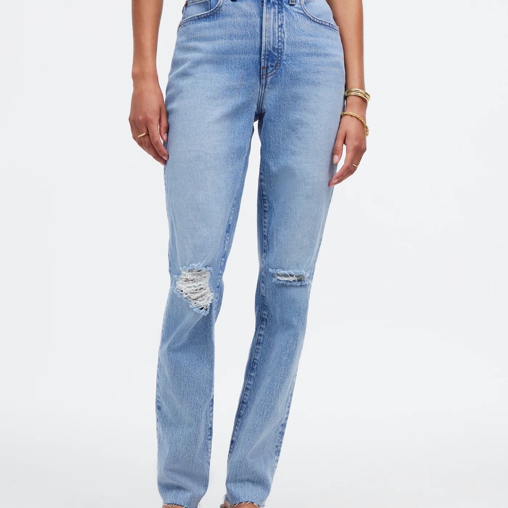 Madewell Jeans Womens Size 31 The Perfect Vintage Jean Distressed Blue Denim - Picture 13 of 13
